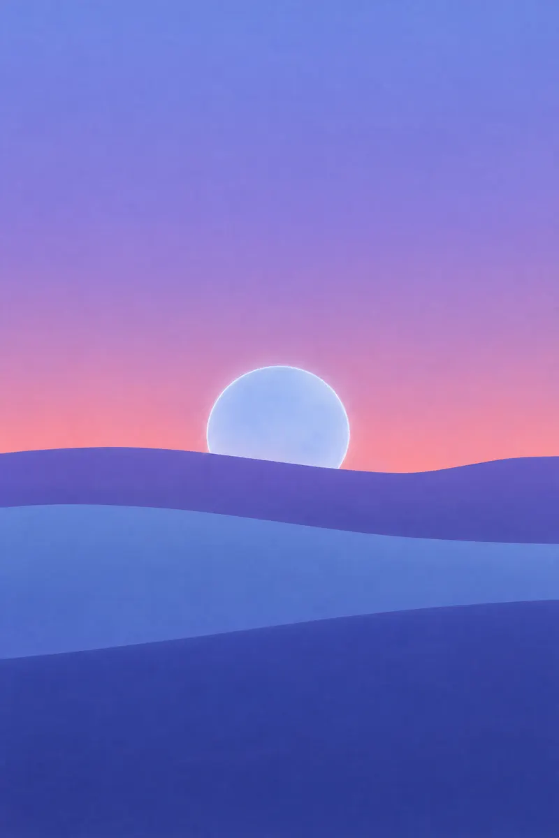 Moon Rising Over Dunes, Painted Agency