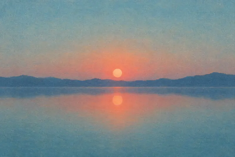 Sun In Still Lake, Painted Agency