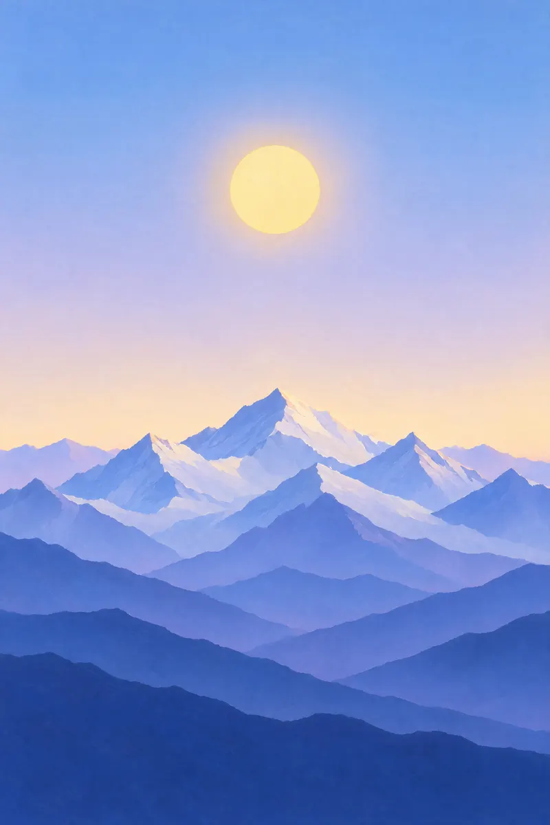 Sun Over Snowy Peaks, Painted Agency