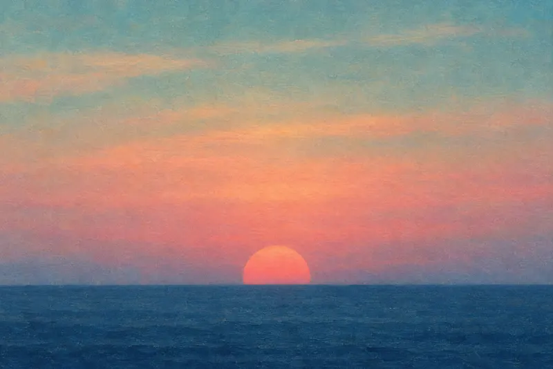 Sun Setting Into Sea, Painted Agency