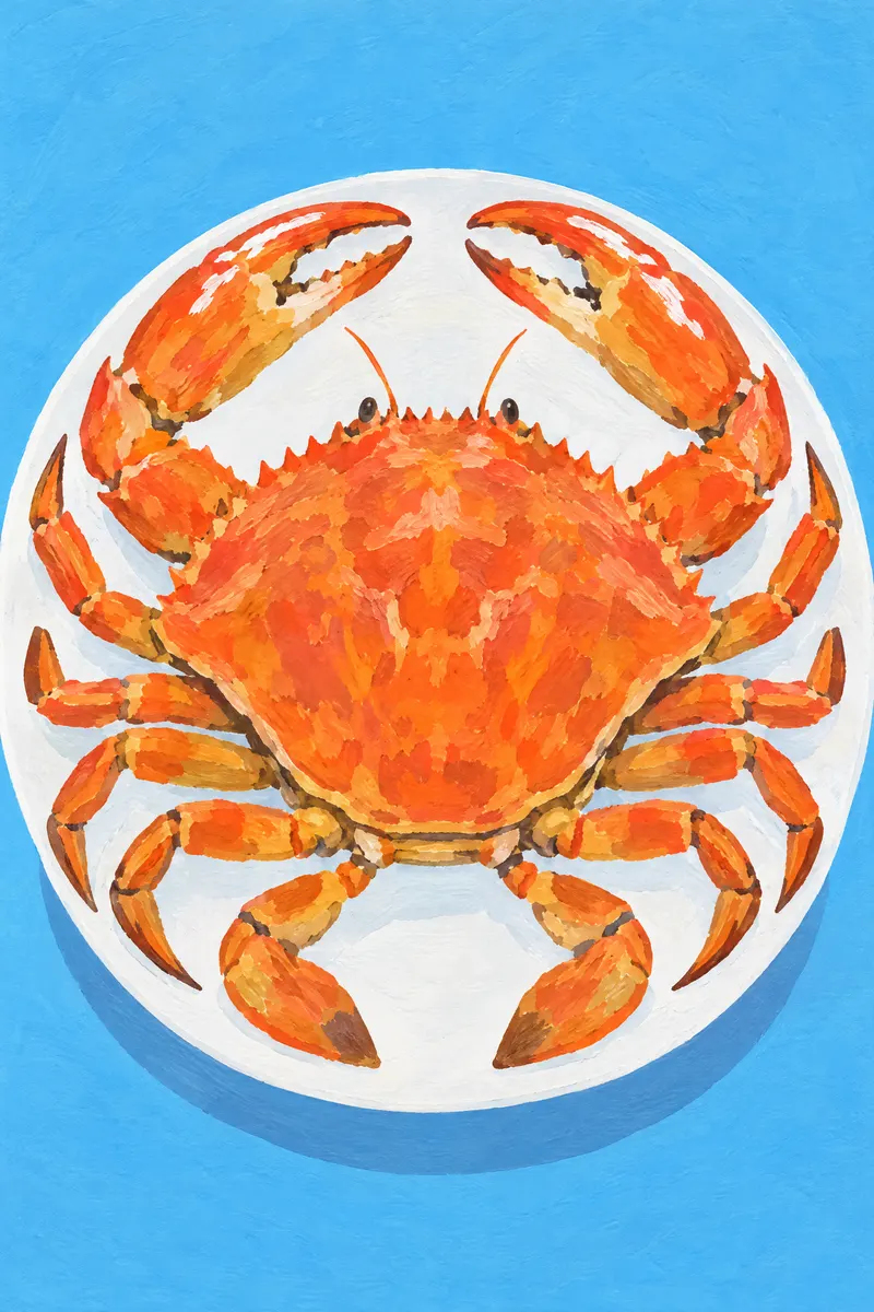 Crab On Plate, Painted Agency