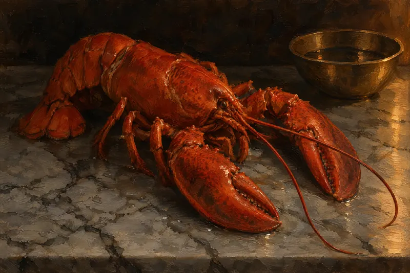 Lobster On Marble, Painted Agency