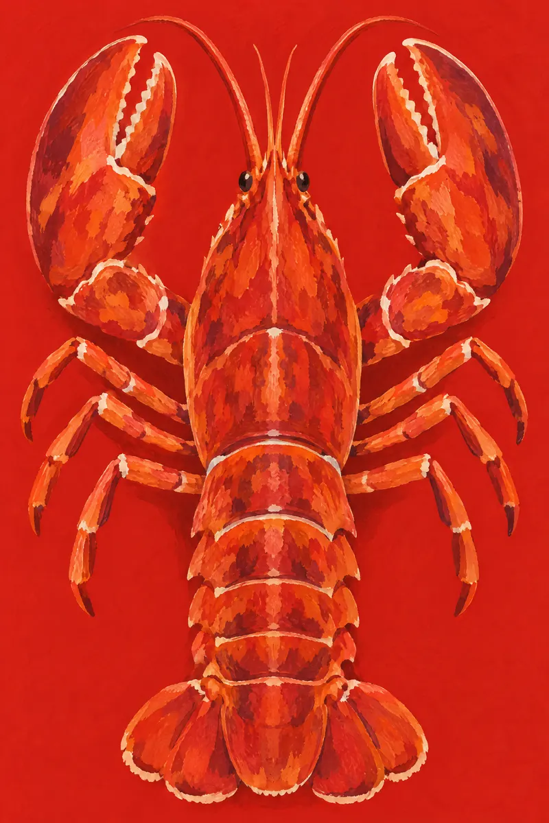 Lobster On Red, Painted Agency