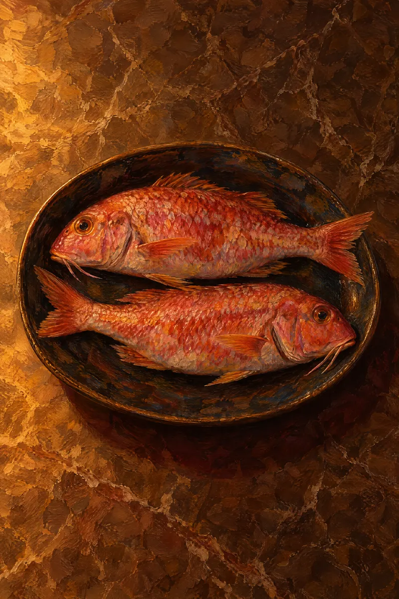 Red Mullet On Dish, Painted Agency