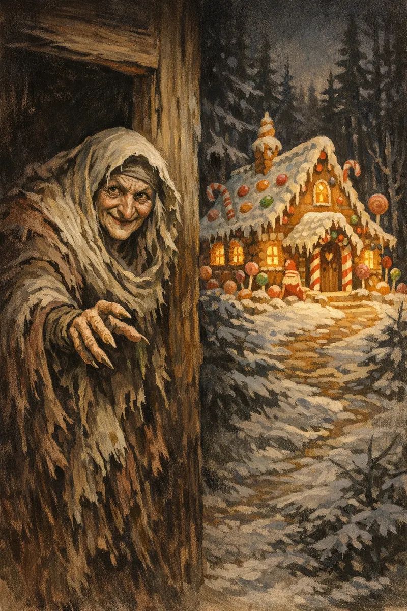 The Gingerbread Witch, Matinee Gouache, Nightfables