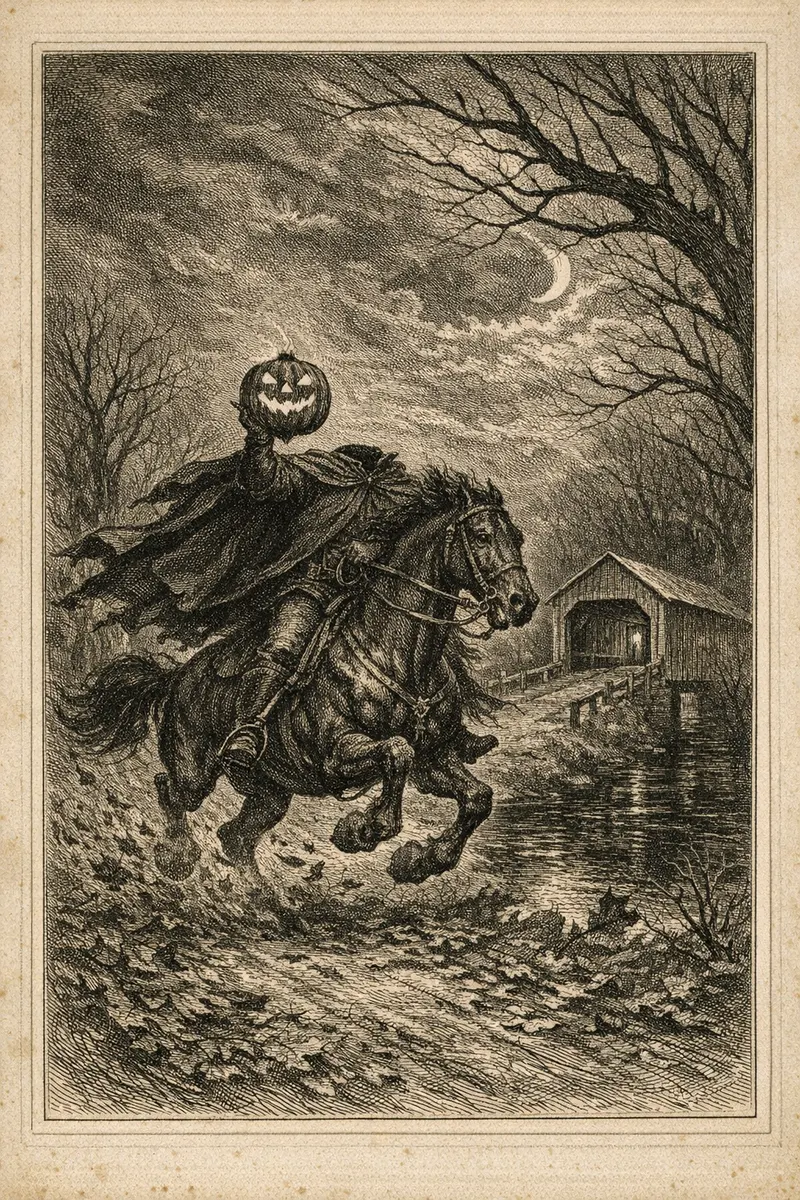 The Headless Horseman, Doré Engraving, Nightfables
