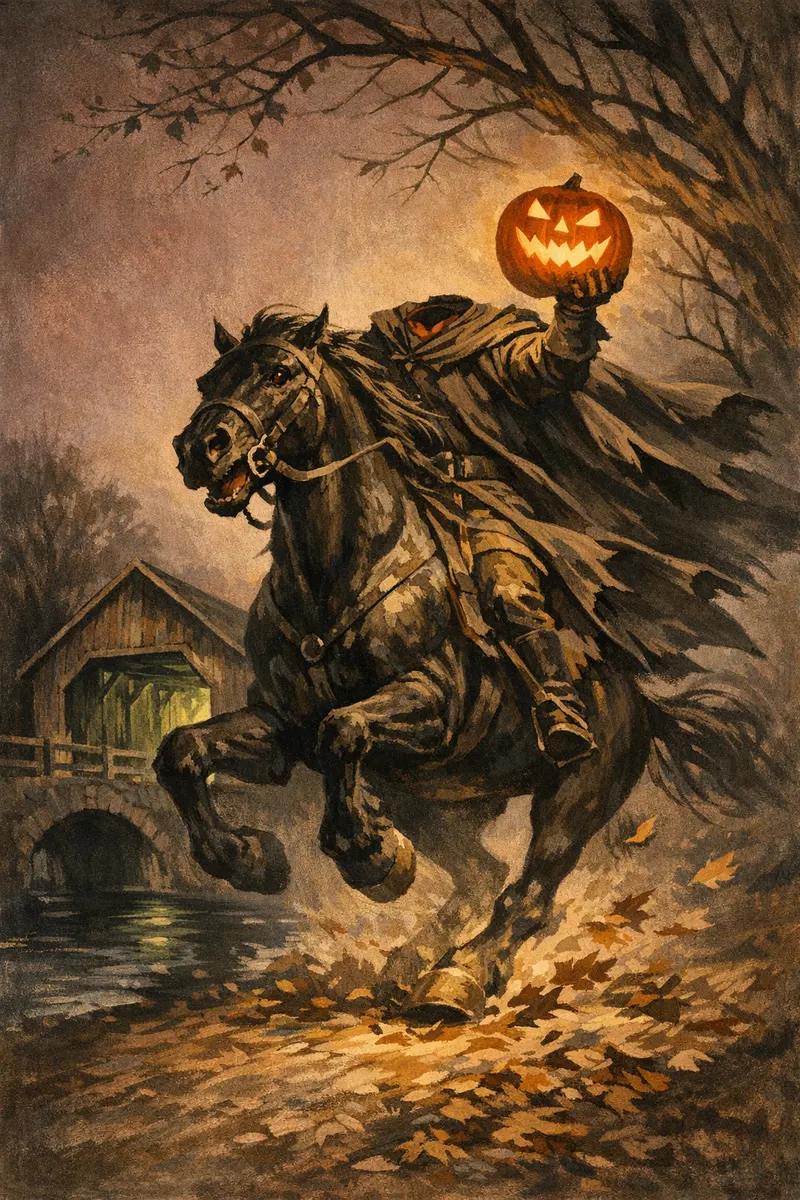 The Headless Horseman, Matinee Gouache, Nightfables