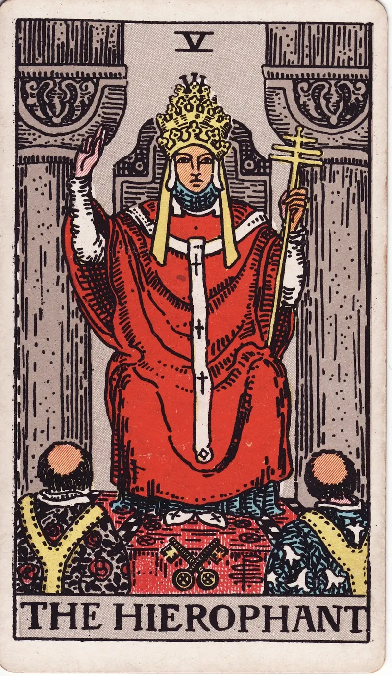 The Hierophant, Pamela Colman Smith, for A. E. Waite