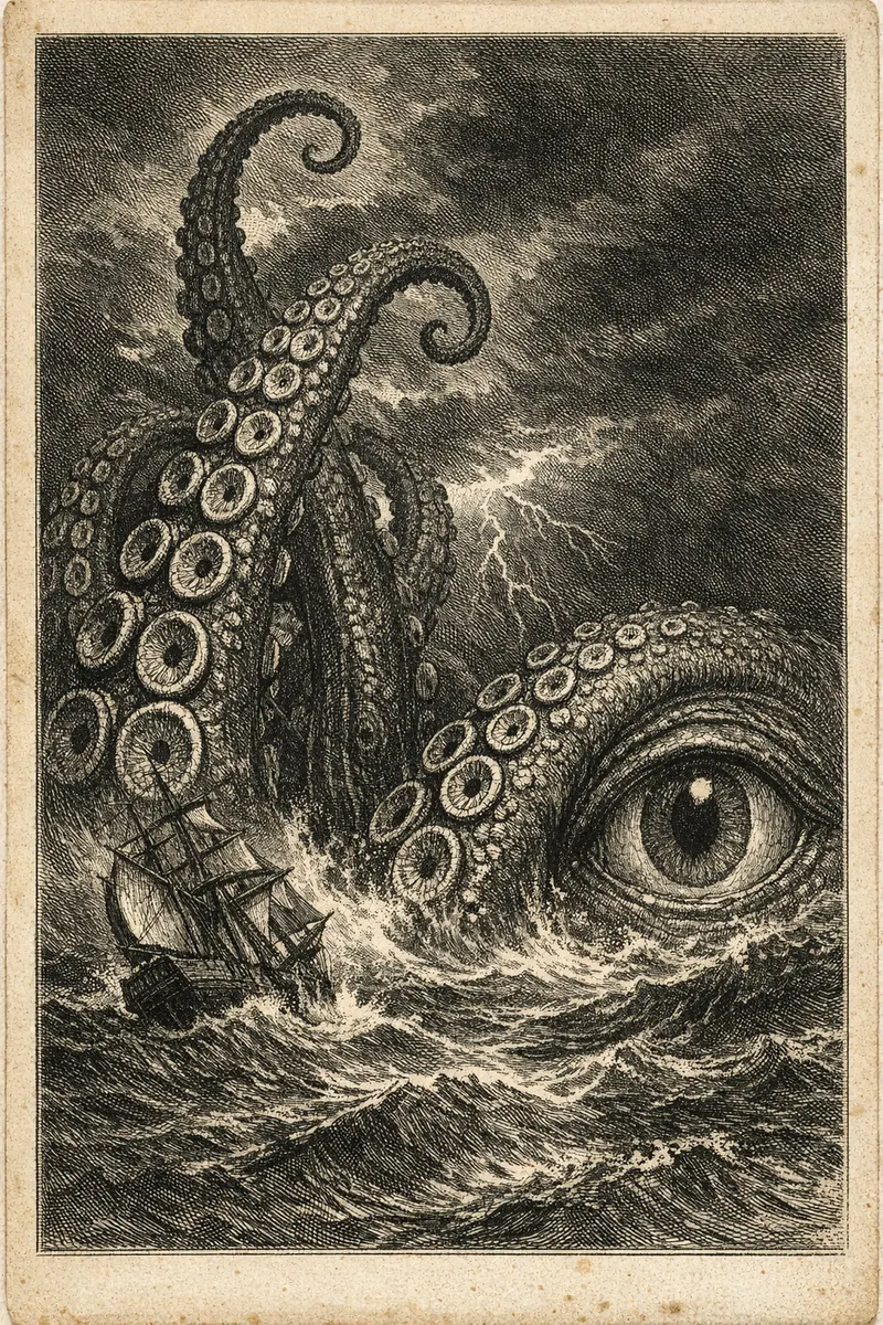 The Kraken, Doré Engraving, Nightfables