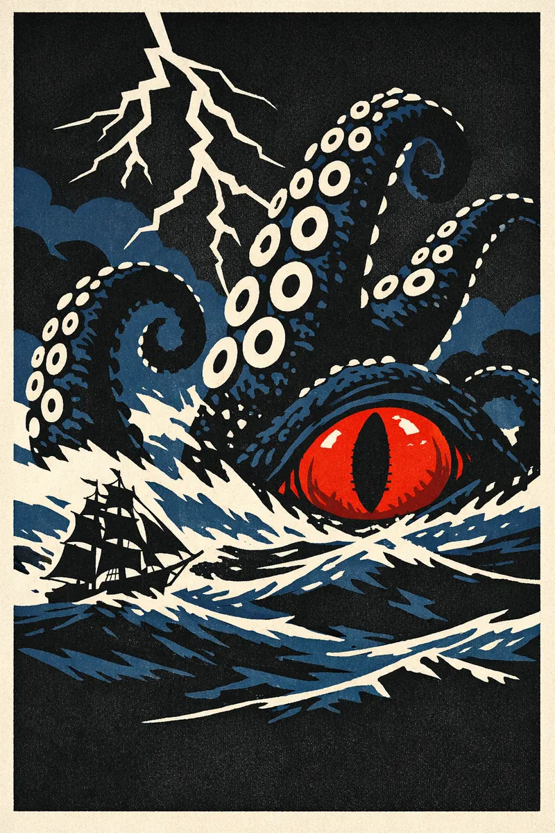 The Kraken, Limited Screenprint, Nightfables