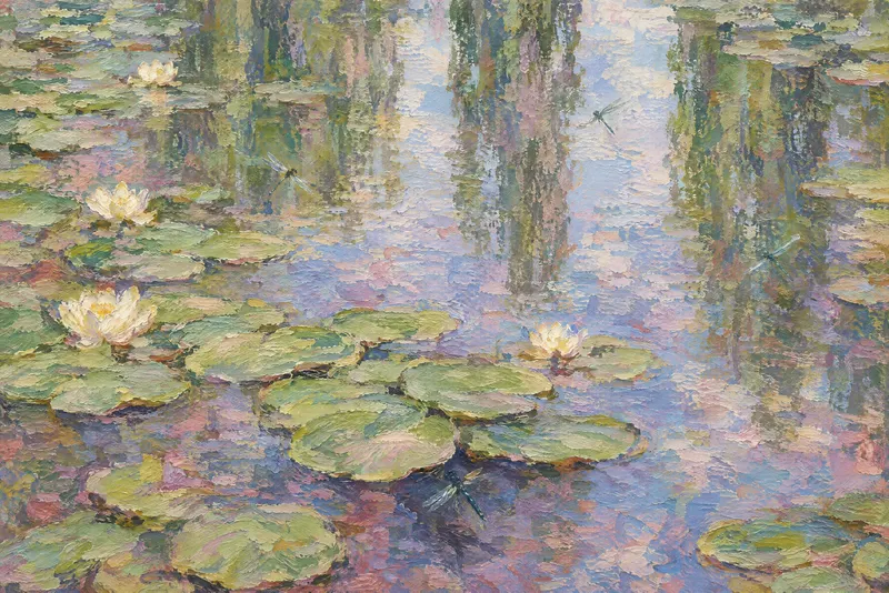 Dragonflies Over Pads, Painted Agency