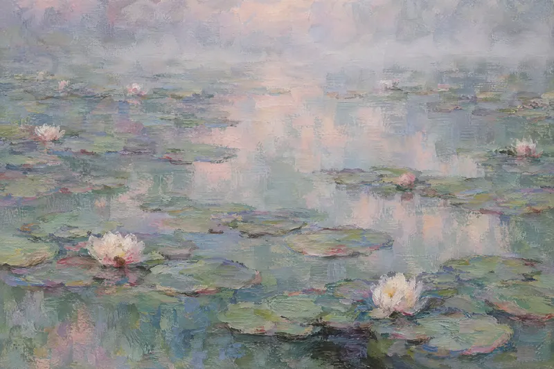 Lilies in Pearl Mist, Painted Agency