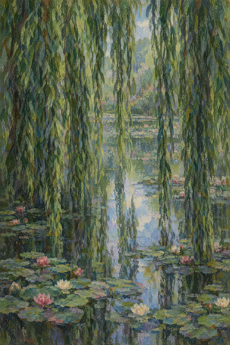 Willow Fronds Descending, Painted Agency