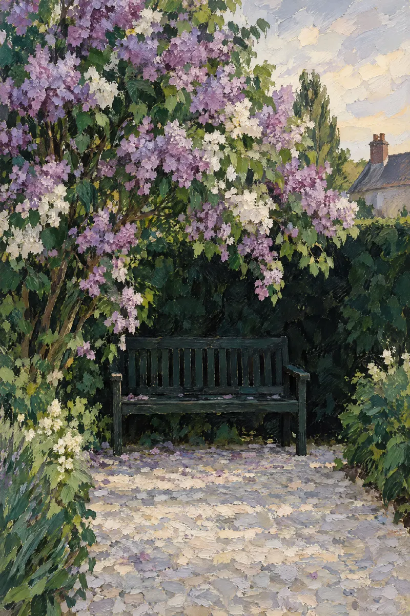 Bench Under Lilac, Painted Agency