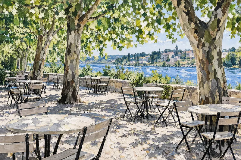 Empty Tables Under Planes, Painted Agency