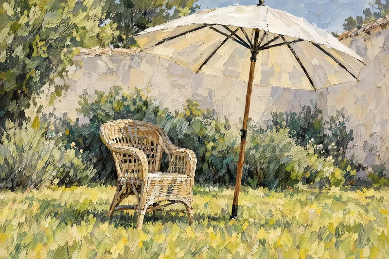 Parasol on the Lawn, Painted Agency