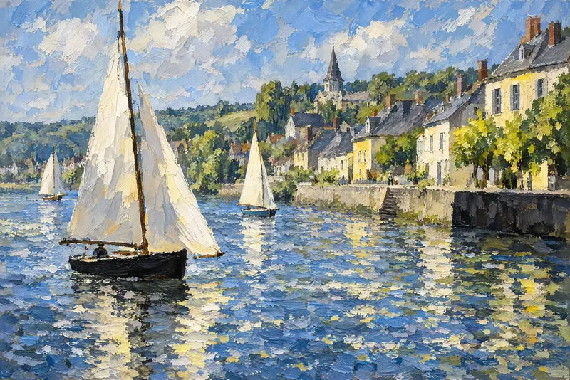 Summer Sails Below Town, Painted Agency