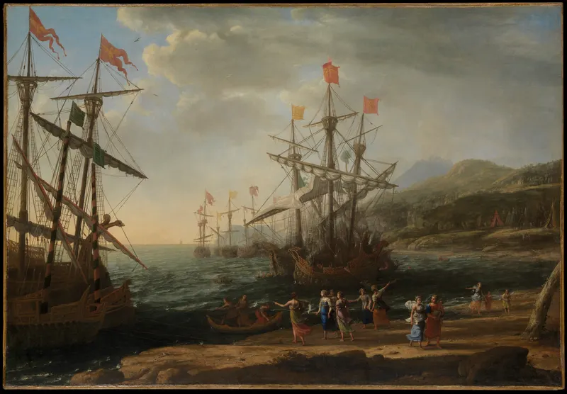 The Trojan Women Setting Fire to Their Fleet, Claude Lorrain (1604 to 1682)