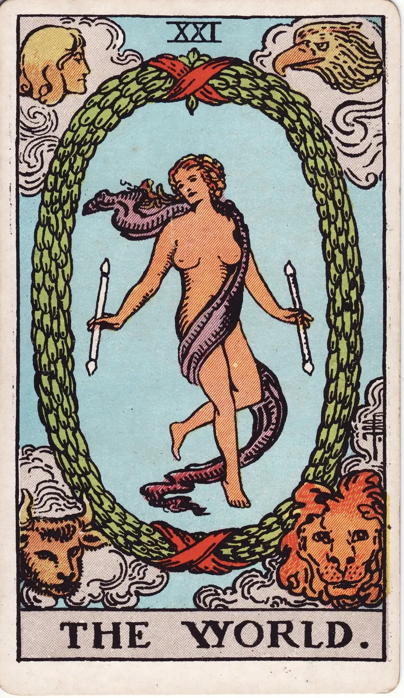 The World, Pamela Colman Smith, for A. E. Waite