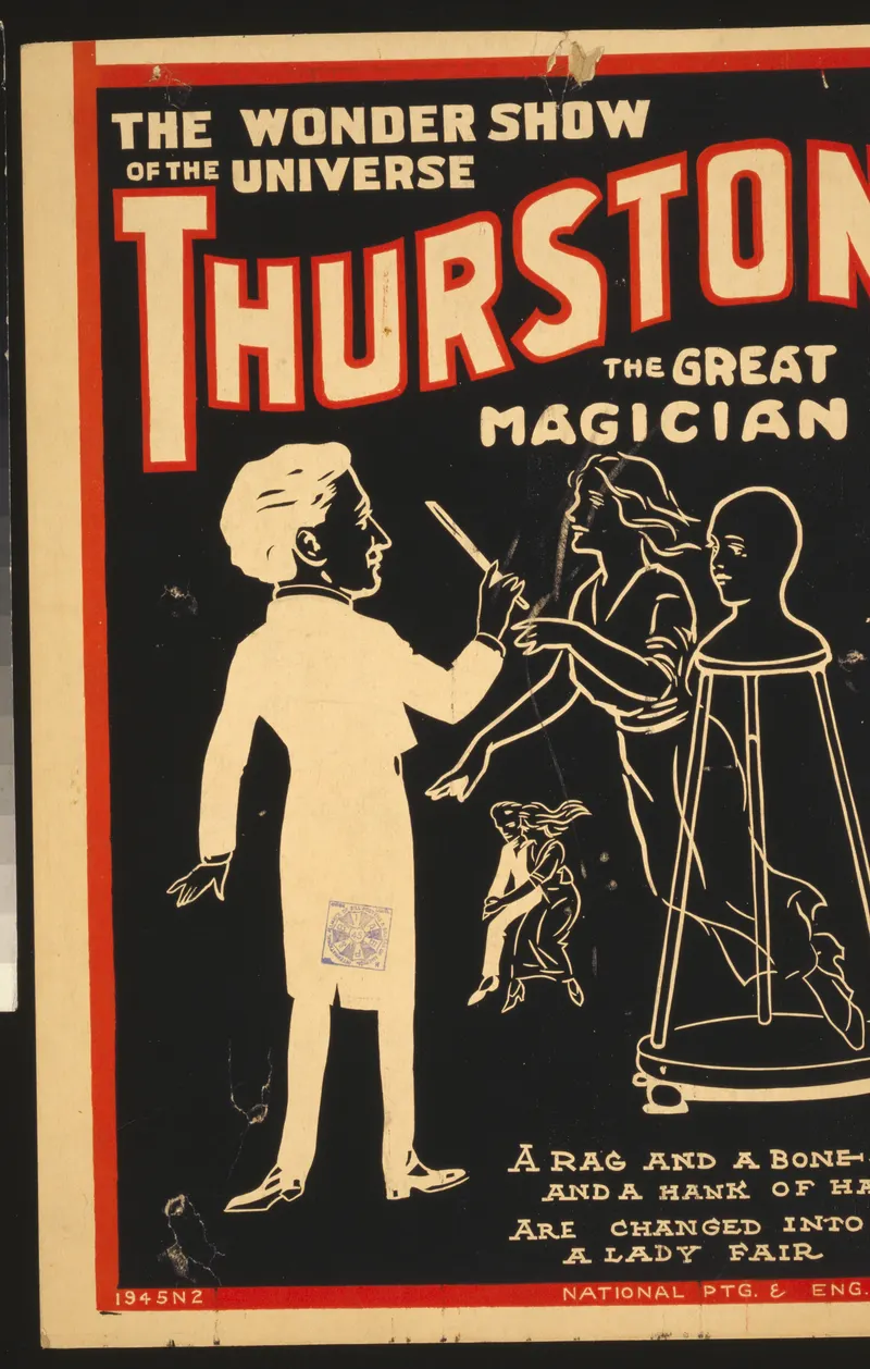 Thurston — A Rag and a Bone and a Hank of Hair (window card), National Printing & Engraving Co. (New York)