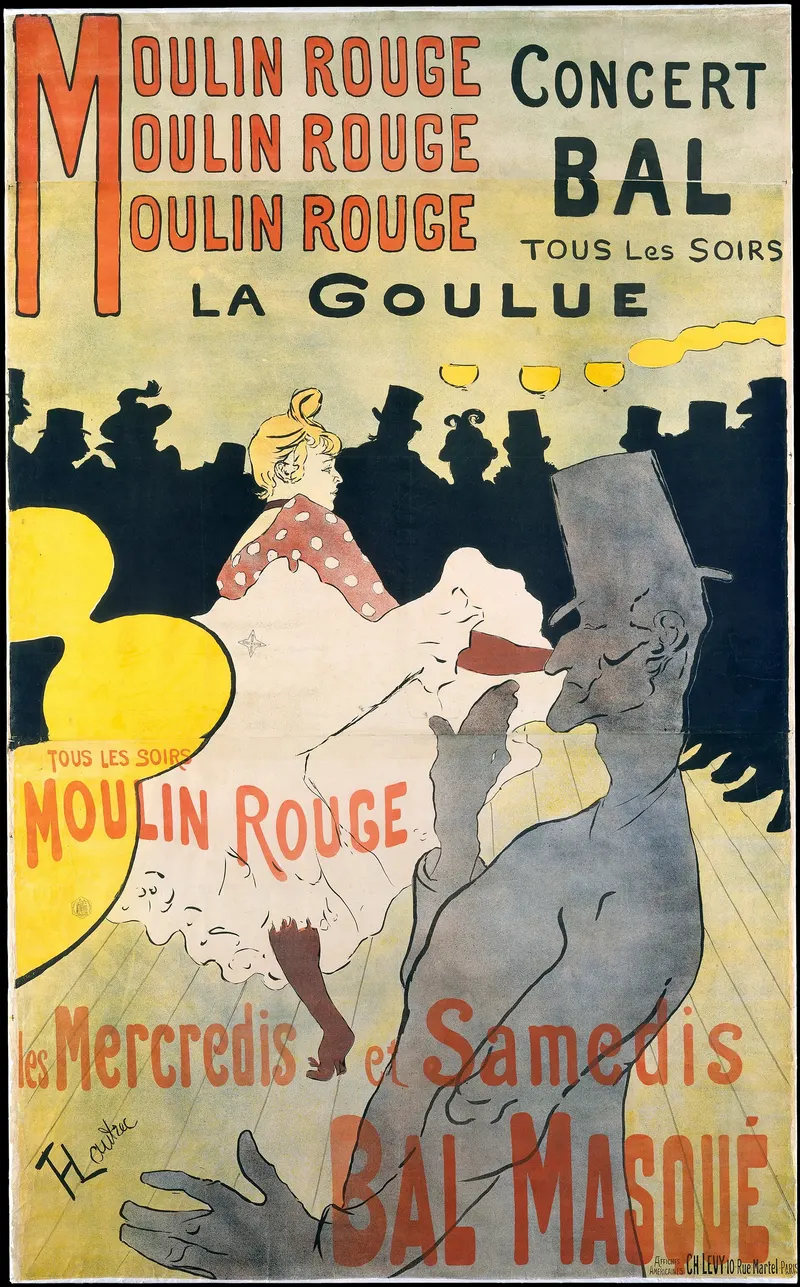 Moulin Rouge: La Goulue, Henri de Toulouse-Lautrec (1864 to 1901)