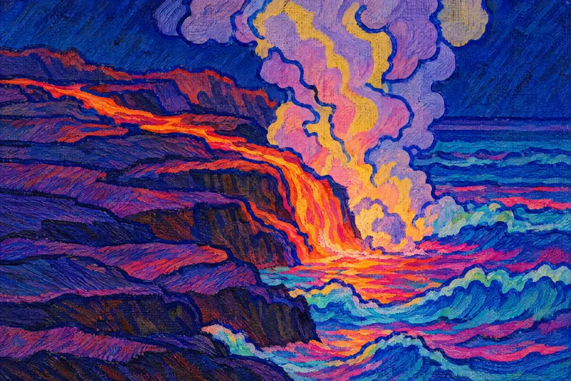 Lava Meets the Sea, Painted Agency