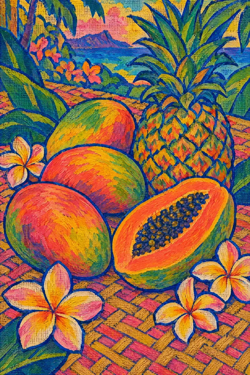 Papaya and Plumeria, Painted Agency