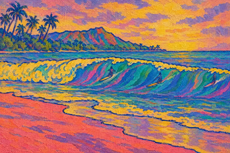 Surf at Waikīkī, Painted Agency