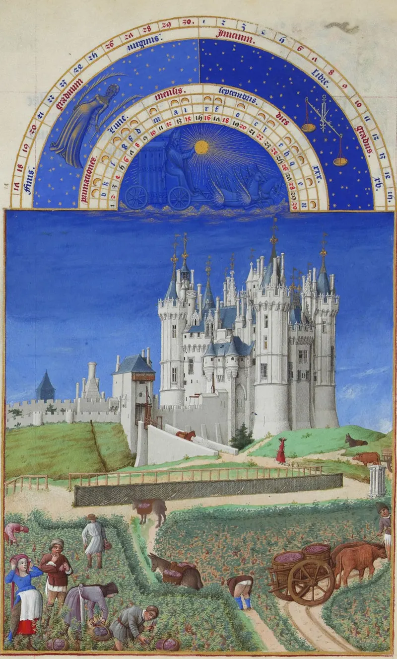 September — The Grape Harvest, The Limbourg Brothers