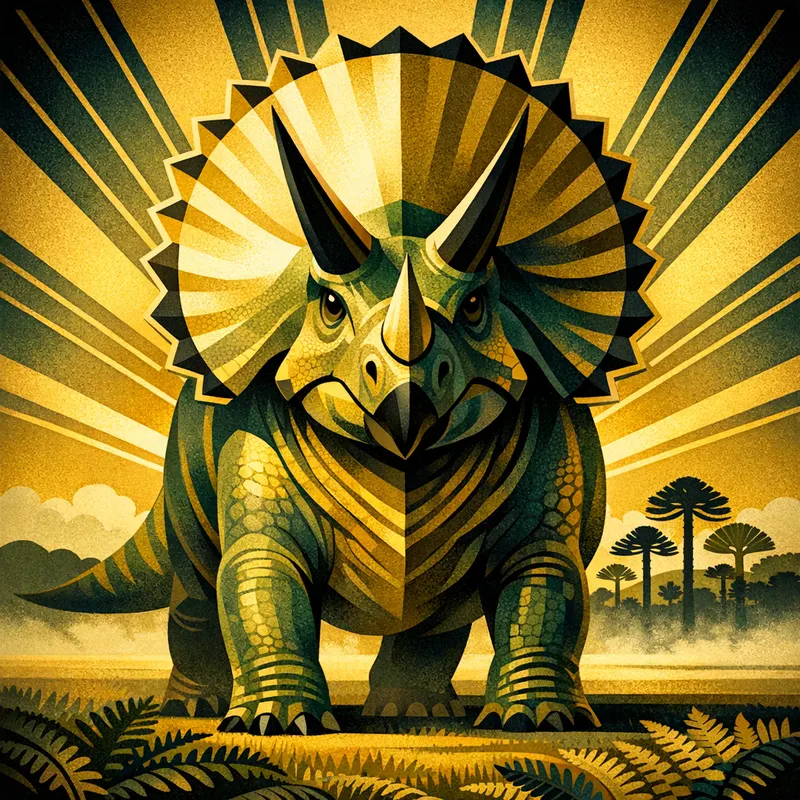 Triceratops horridus, Art Deco, Thunder Lizards