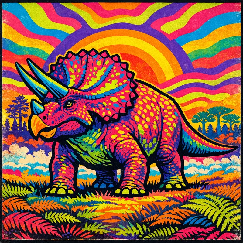 Triceratops horridus, Neon Pop, Thunder Lizards