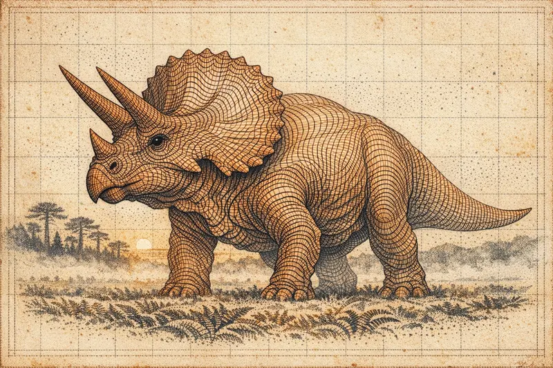 Triceratops horridus, Topographic, Thunder Lizards