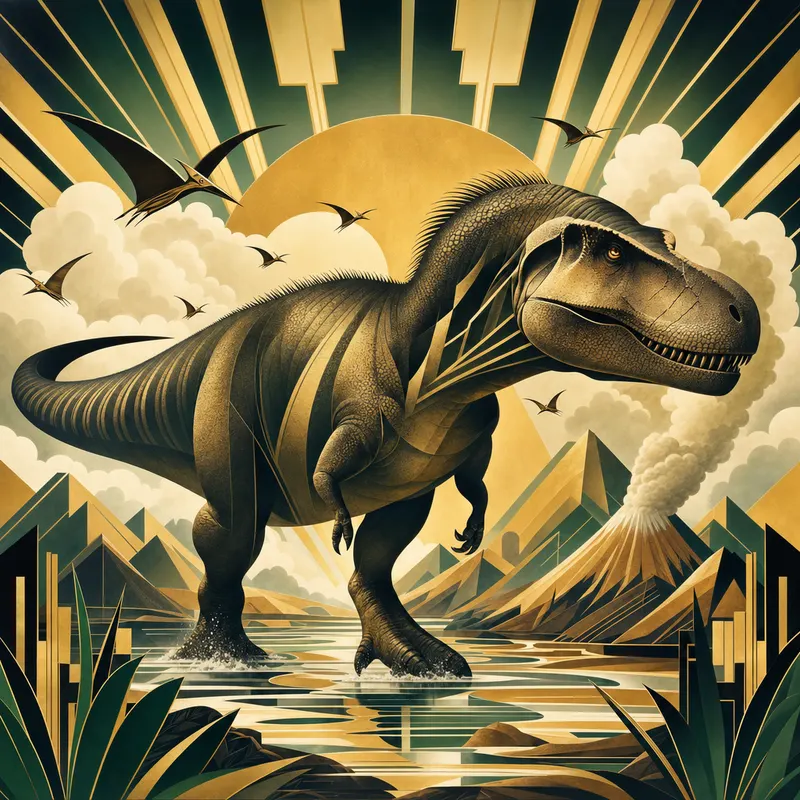 Tyrannosaurus rex, Art Deco, Thunder Lizards