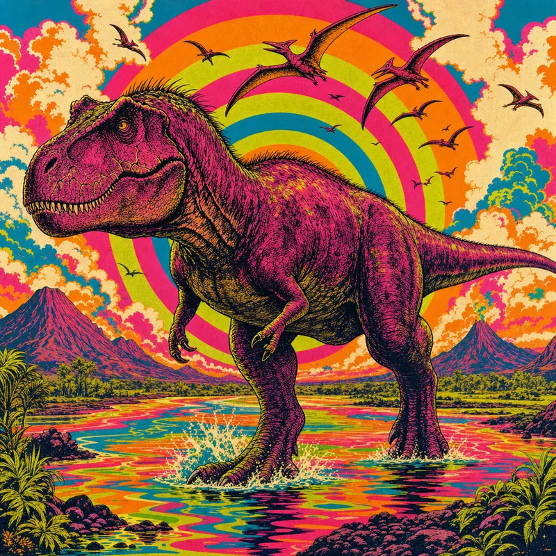 Tyrannosaurus rex, Neon Pop, Thunder Lizards