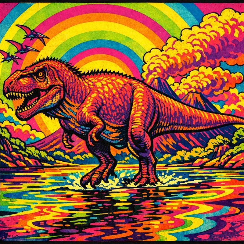 Tyrannosaurus rex, Neon Pop, Thunder Lizards