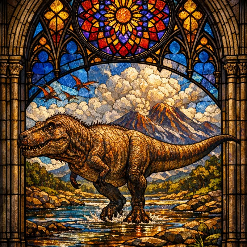 Tyrannosaurus rex, Stained Glass, Thunder Lizards