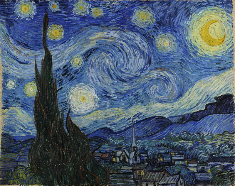 The Starry Night, Vincent van Gogh (1853 to 1890)