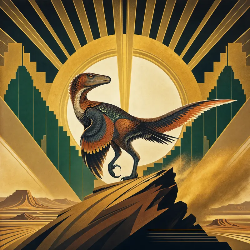 Velociraptor mongoliensis, Art Deco, Thunder Lizards