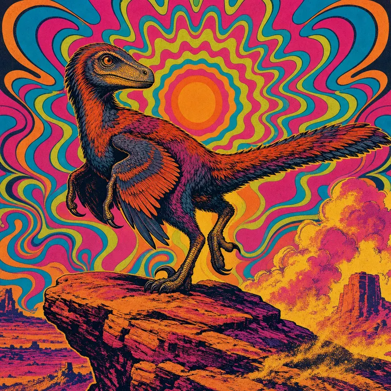 Velociraptor mongoliensis, Neon Pop, Thunder Lizards