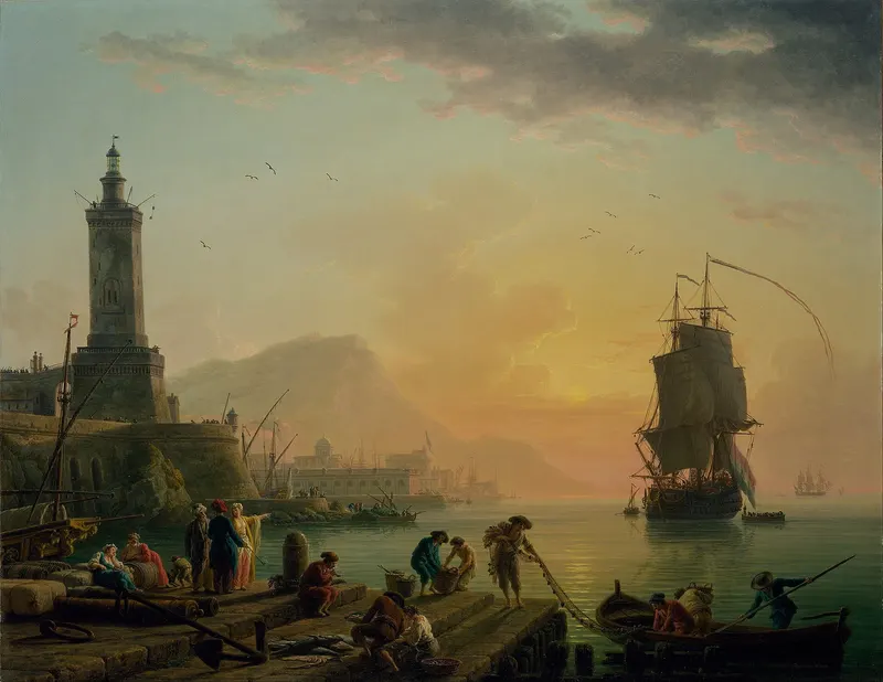A Calm at a Mediterranean Port, Claude-Joseph Vernet