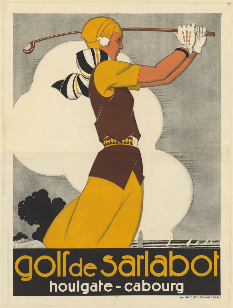 Golf — Houlgate, Cabourg, René Vincent, lithographic poster
