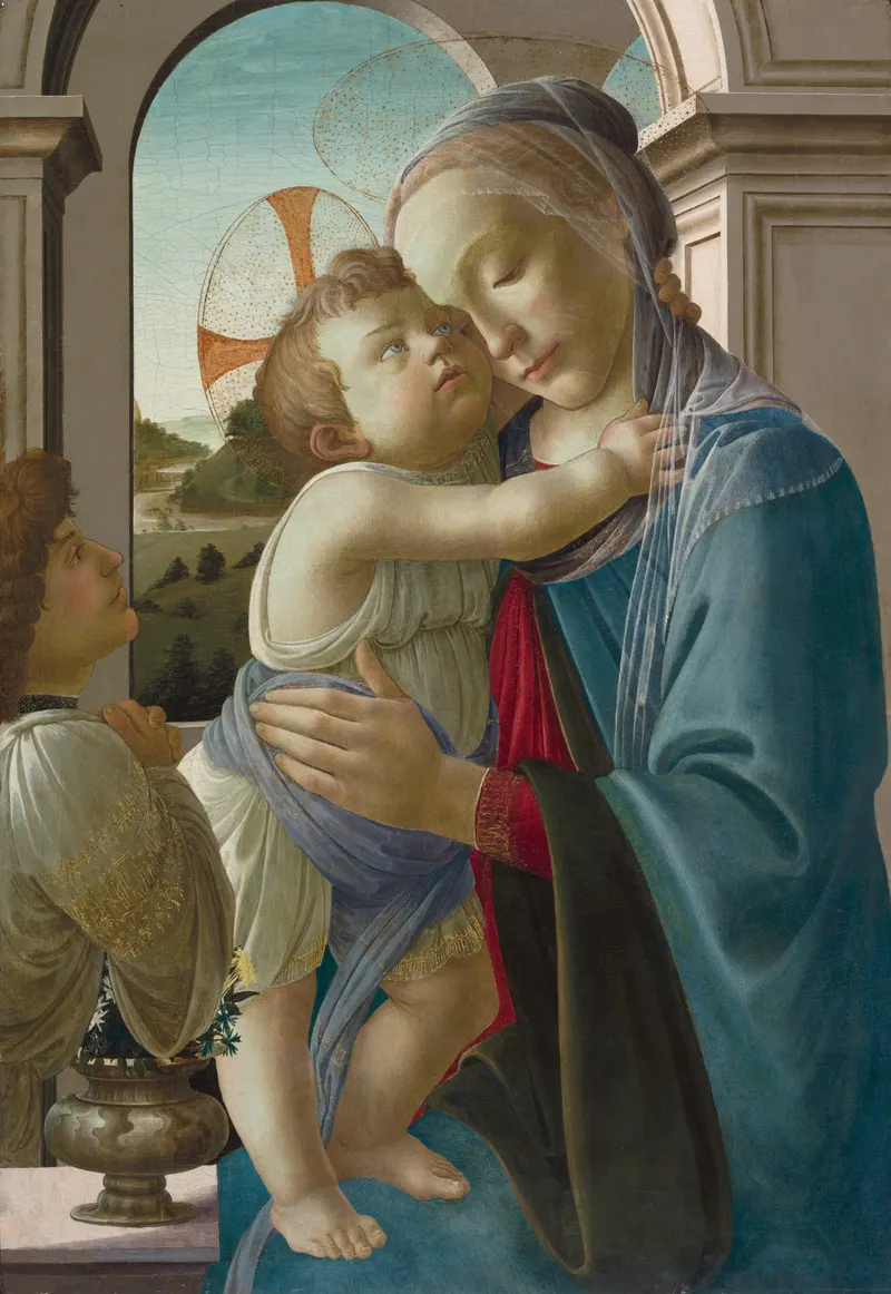 Virgin and Child with an Angel, Sandro Botticelli (1444 to 1510)