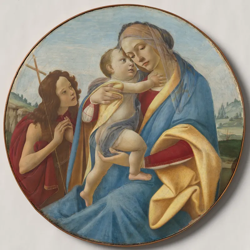 Virgin and Child with the Young Saint John the Baptist, Sandro Botticelli (1444 to 1510)