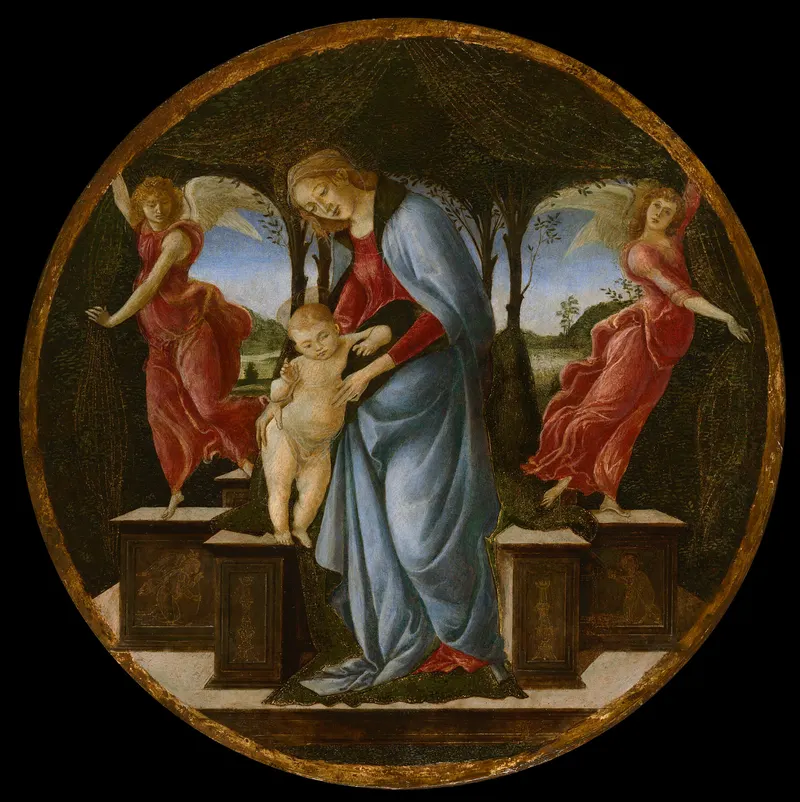 Virgin and Child with Two Angels, Sandro Botticelli (1444 to 1510)