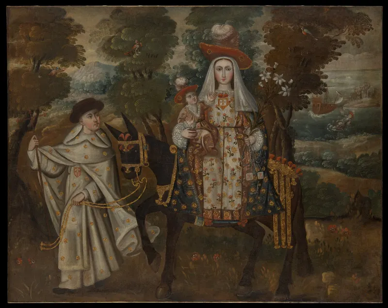 Our Lady of Mercy, called "The Pilgrim of Quito", Cusco School (anonymous)