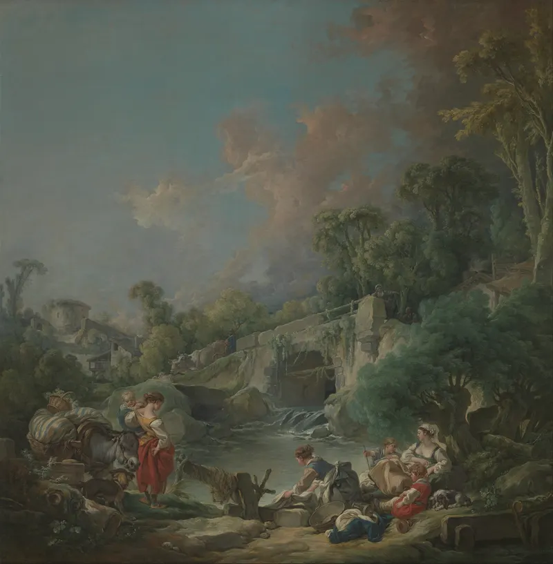 Washerwomen, François Boucher (1703 to 1770)