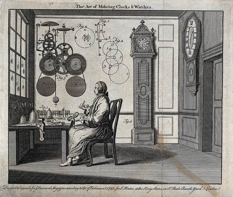 The Watch-Maker at His Bench, Unknown engraver