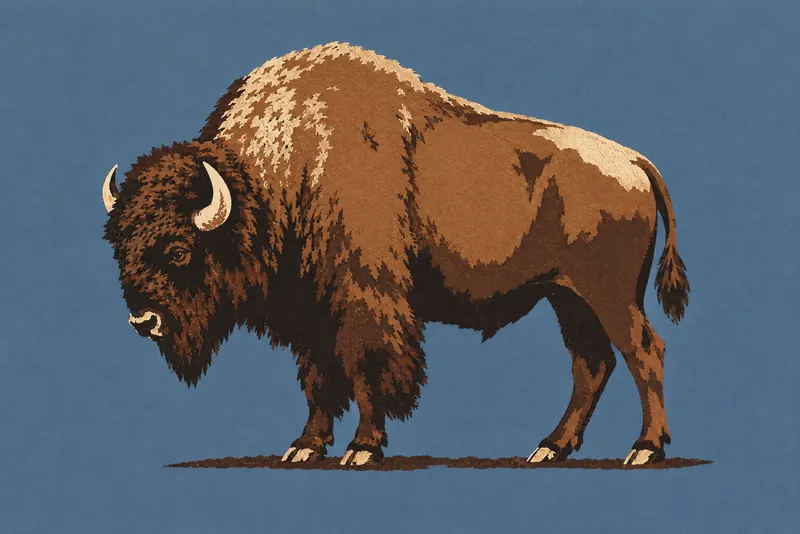 Bison On Slate, Painted Agency