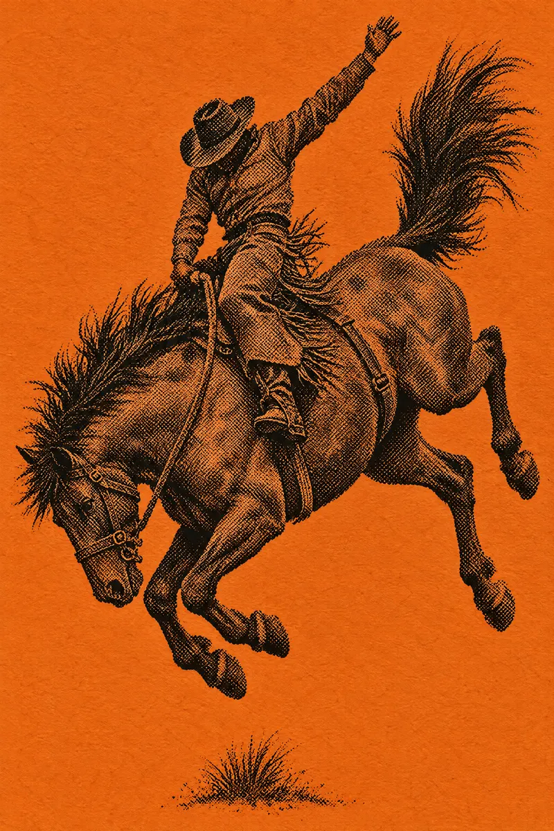 Bronco On Burnt Orange, Painted Agency