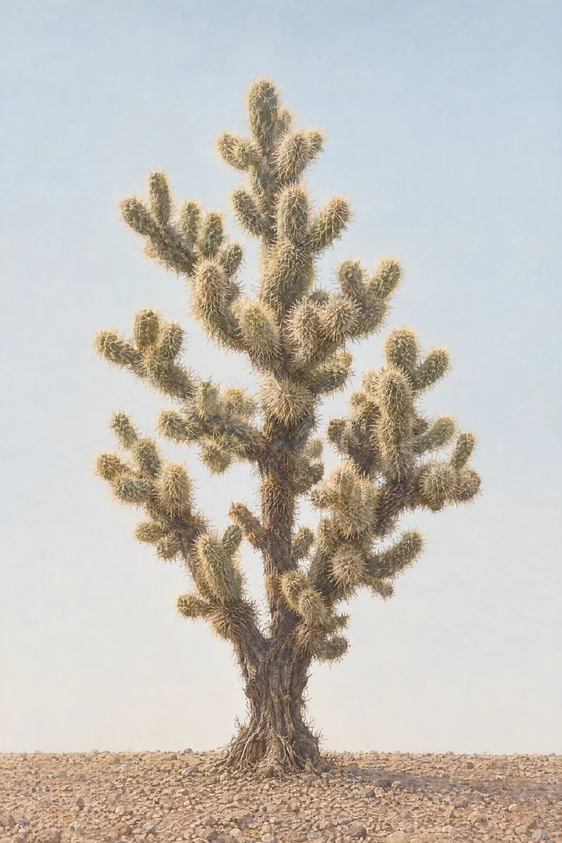 Cholla In Pale Sky, Painted Agency